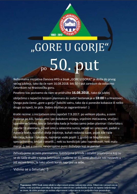 Gore u gorje 50 put